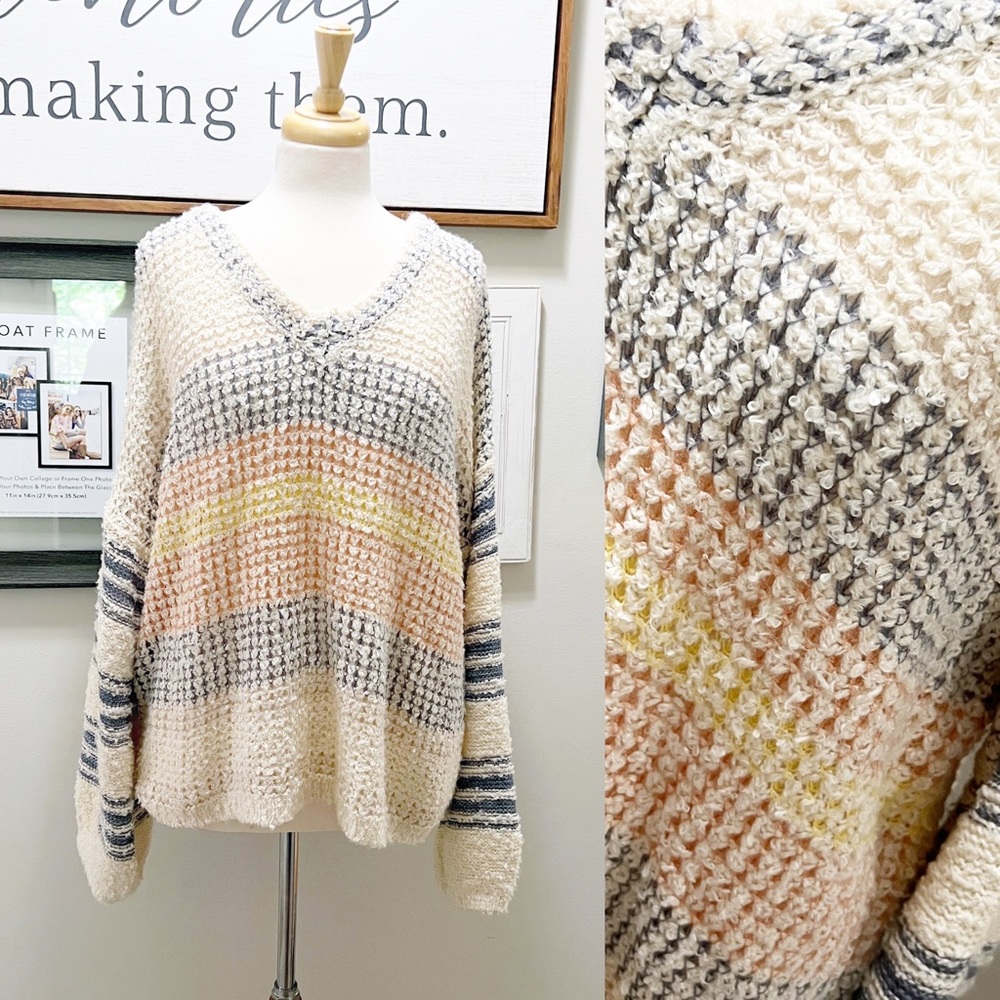 Casual Soft Stripe Sweater 1X